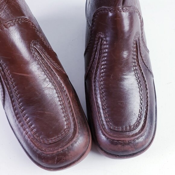 Vintage Carolina Boots Leather Knee High Sherpa Lined Side Zip Low Heel Brown 7 - Picture 7 of 13